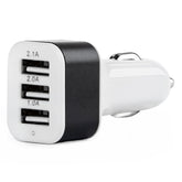 Hvit USB-billader med 3 USB-utganger