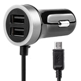 USB-billader til bil med microUSB og to USB-porter