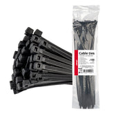 Svarte kabelstrips på 4,8 x 350 mm