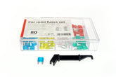 Sett med 80 MINI-bladsikringer i forskjellige størrelser