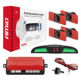 Parkeringsassistent med LED COB-display og fire svarte sensorer