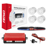 Parkeringsassistentsystem med MAX LED-display og fire hvite sensorer