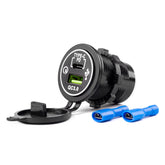 Vanntett 12-24 V USB-lader med to porter