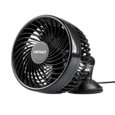 Svart 6-tommers bilvifte med sugekopp for 24V