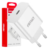 Hvid USB-C-vægoplader med 20W Power Delivery