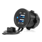 Vandtæt USB-oplader med blå LED-indikator
