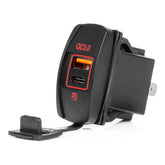 Vandtæt bådformet billader med USB og USB-C