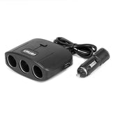 3-veis biluttak med to USB-A-porter