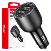 Billader med to USB-C-porter og én USB-A-port