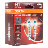 Osram H1 Night Breaker Unlimited halogenpærer 12 V 55 W, 2 stk.