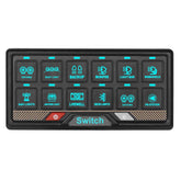 RGB 12-knappers bryterpanel med touchbetjening – 12V / 24V styrepanel