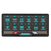 RGB 12-knappers bryterpanel med touchbetjening – 12V / 24V styrepanel