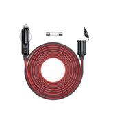 4 meter sigarettenner forlengelseskabel 12V/24V – bilstrømkabel med 15A sikring