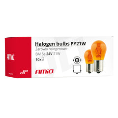 PY21W halogenpære med 24 V og 21 W i amber