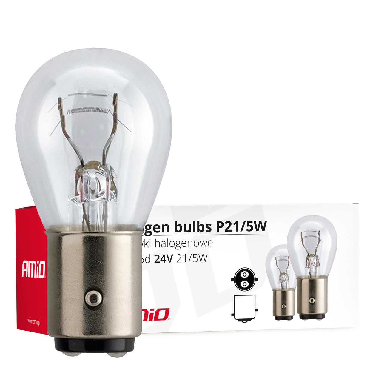Halogenpærer P21/5W BAY15D 24V, 10 stk.