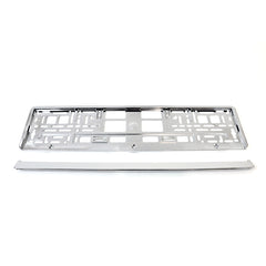 Skiltplateholder i sølvmetallic plast