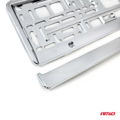 Sølvmetallic skiltplateholder med klikklist