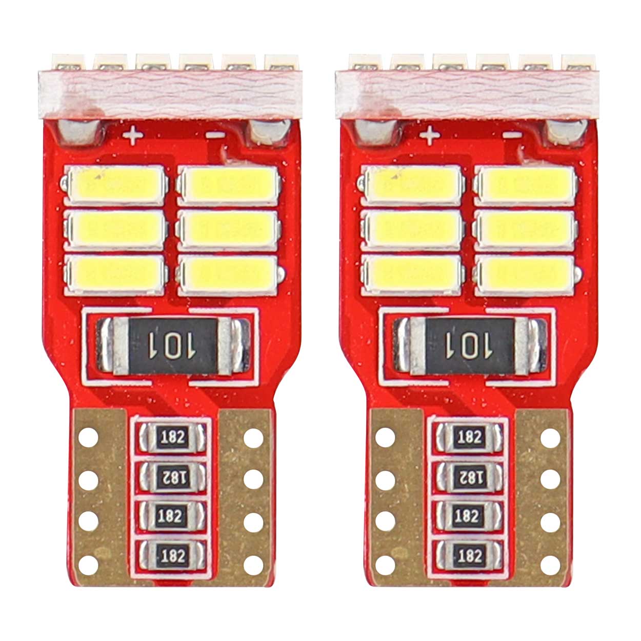 Hvite LED-pærer W5W T10 med 18 stk. 4014-dioder
