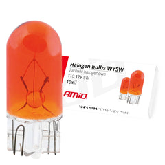 10 ravfargede WY5W T10 halogenpærer 5 W 12 V