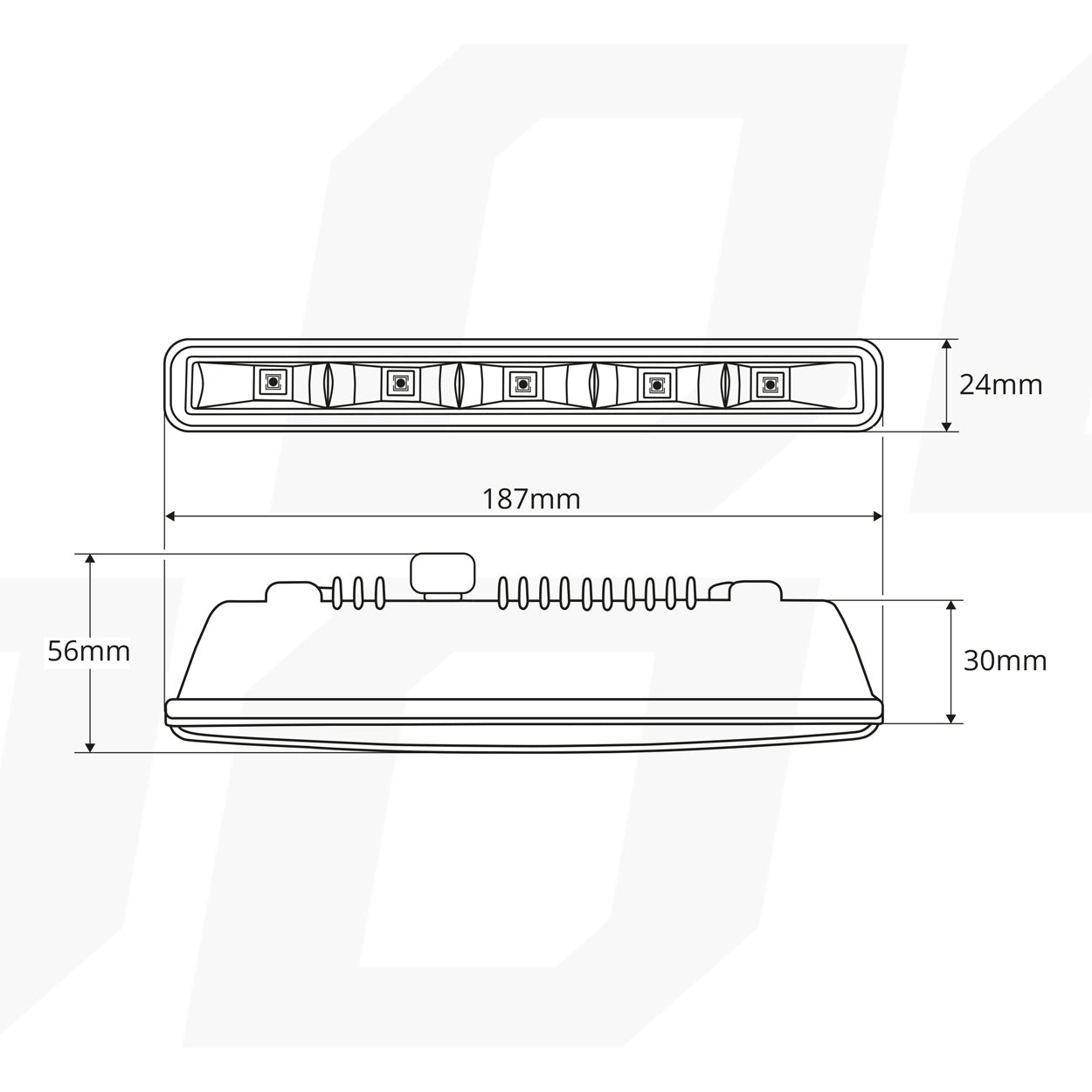 DRL 501HP kjørelys for montering i smale åpninger