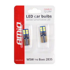 LED-pære T10 W5W med 2 W effekt og mål på 25 x 10 mm