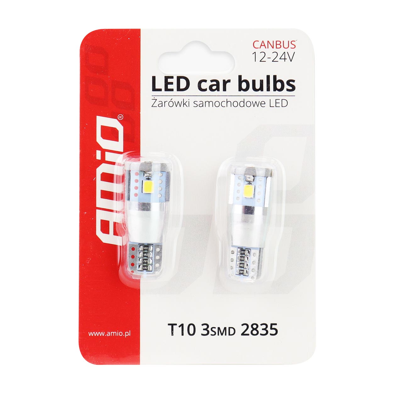 LED-pære T10e W5W med CANBUS-funksjon