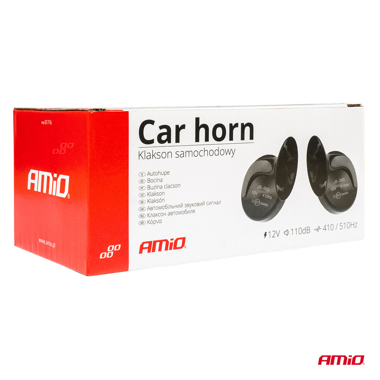 12V horn med monteringselementer