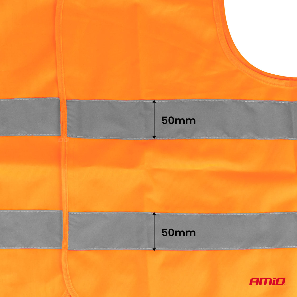 Oransje refleksvest med grå refleksbånd