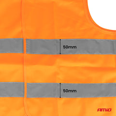 Oransje refleksvest med grå refleksbånd