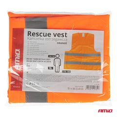 Oransje fluorescerende refleksvest for økt synlighet