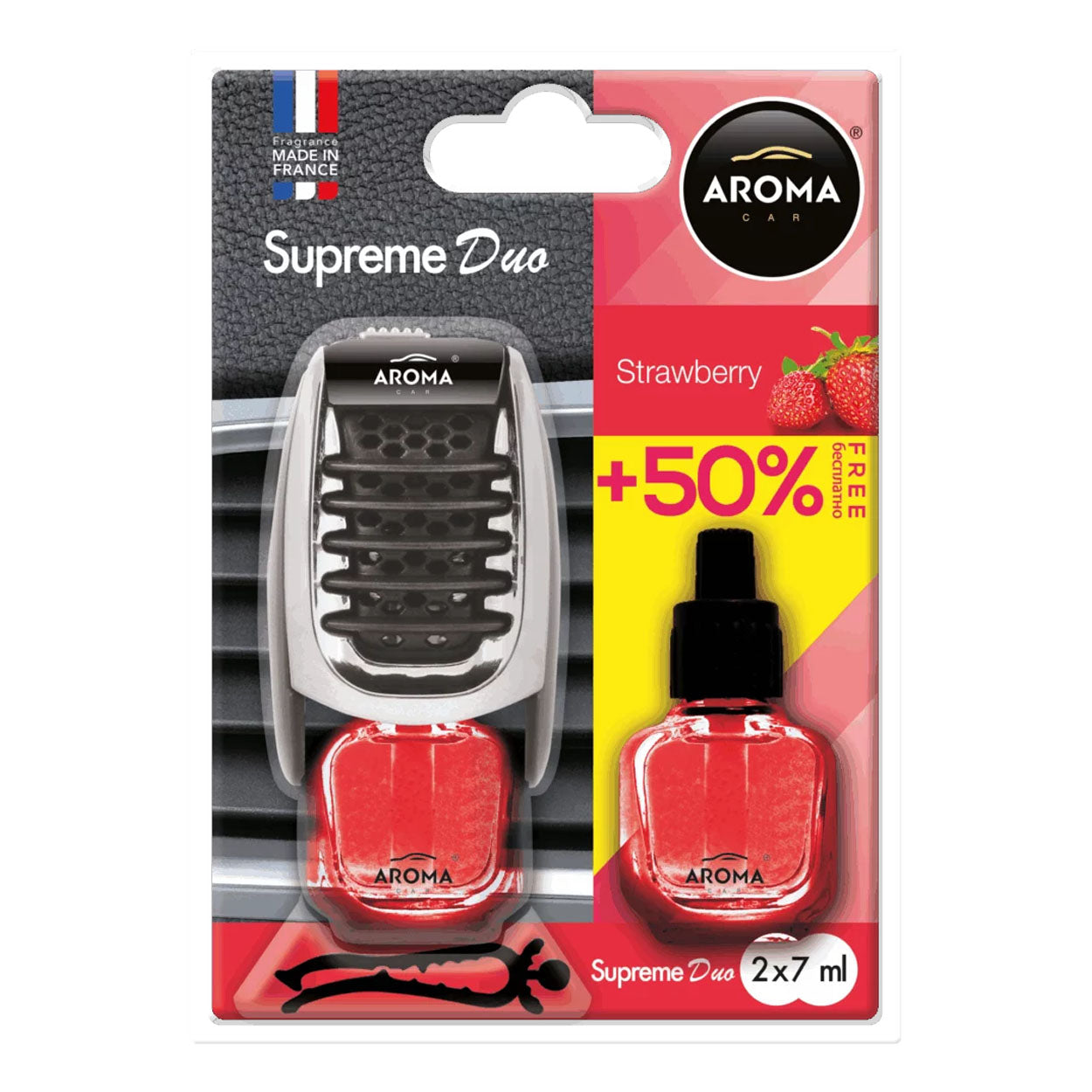Aroma Car Supreme Duo Strawberry billuft med jordbærduft