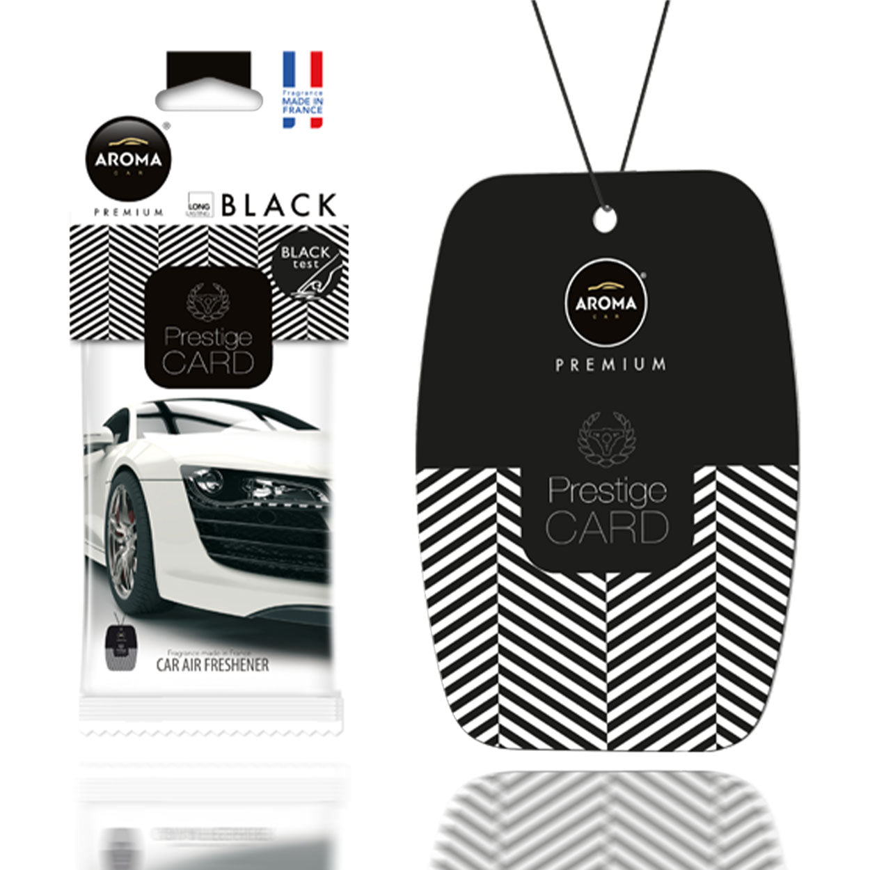 Aroma Prestige Card Black hengende billuftfrisker i cellulose