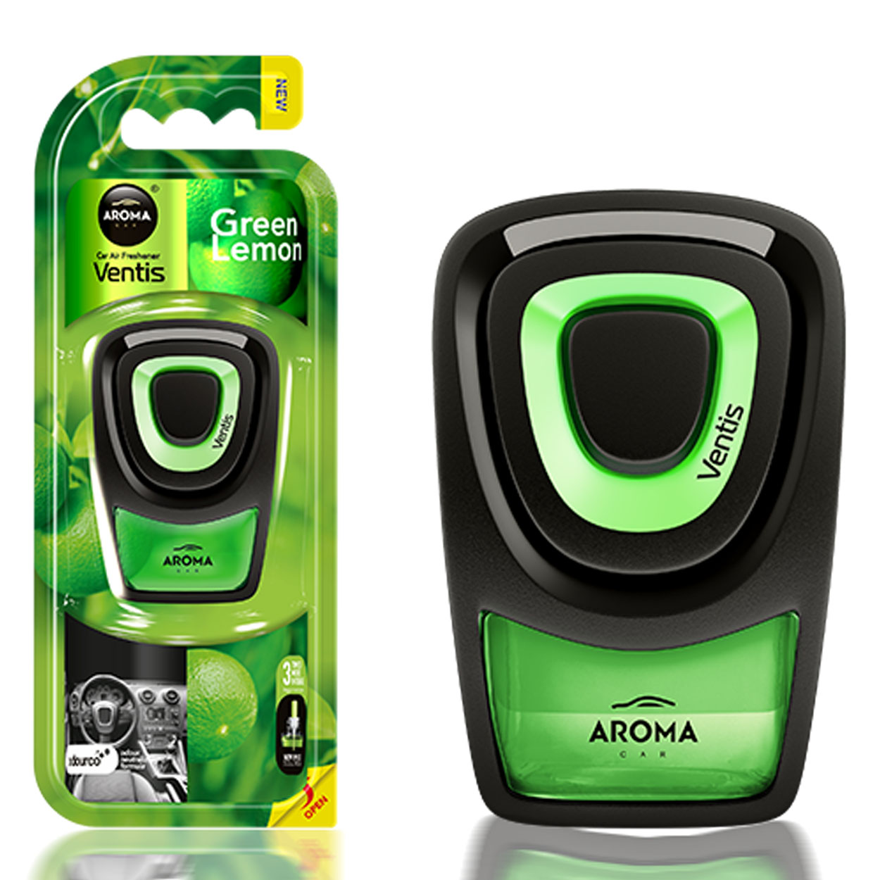 Aroma Car Ventis Lemon Green luftfrisker til bilens ventilasjonsrist