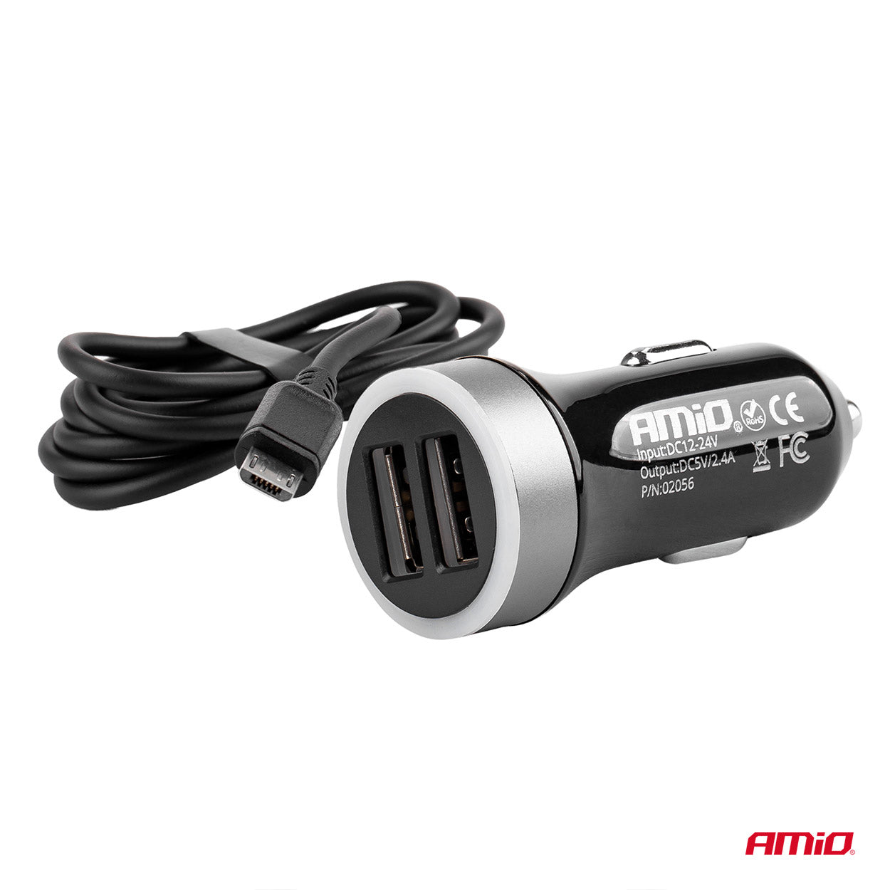 USB-billader til bil med 12/24 V indgang