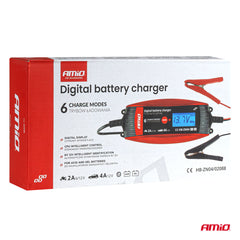 Digital batterilader med 6V- og 12V-funksjon