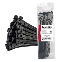 Svarte kabelstrips 4,8 x 300 mm