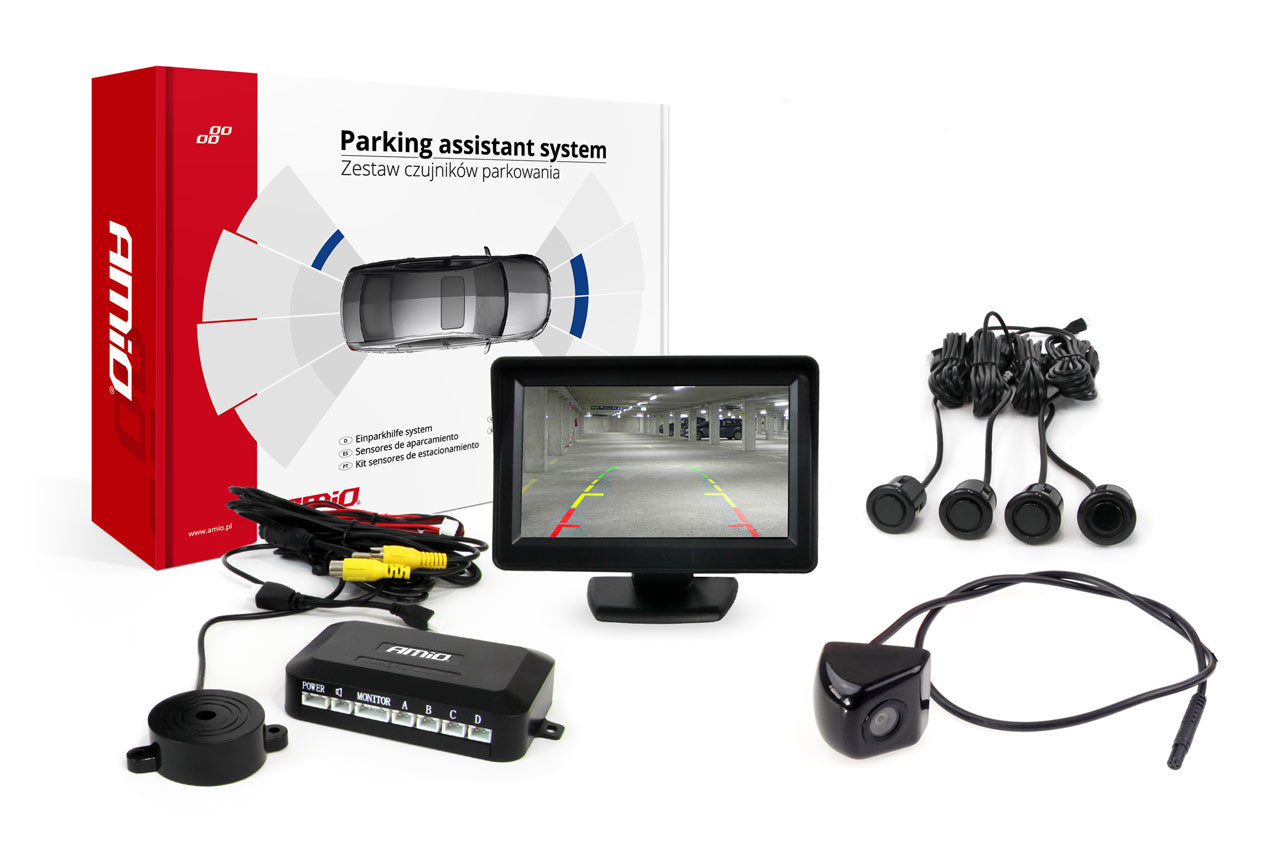 Parkeringsassistansesystem med TFT01-display og parkeringssensorer