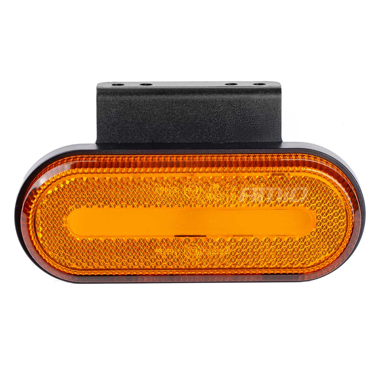 Oval orange LED-markeringslygte set forfra