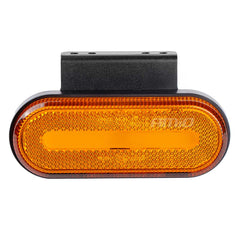 Oval orange LED-markeringslygte set forfra