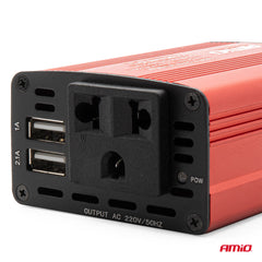 Spændingsinverter med 230 V-udtag og USB-porte