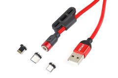 Magnetisk USB-kabel med Lightning-, USB-C- og micro-USB-terminaler