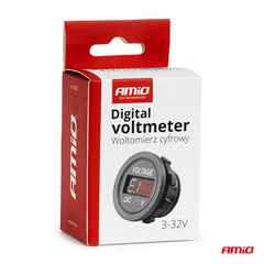 Digitalt voltmeter med kontakt og monteringsring