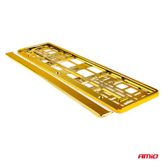 Guldfarvet metallic ramme til nummerplade