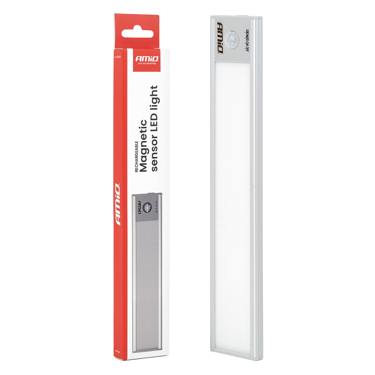 Oppladbar magnetisk LED-lampe med bevegelsessensor