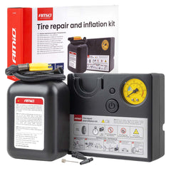 Dekkreparasjonssett med 12V-kompressor