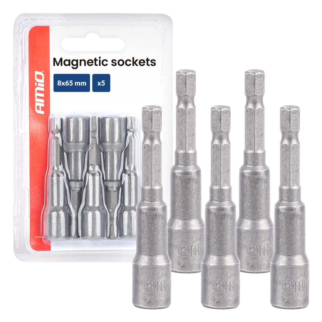 Sett med magnetiske piper 8 x 65 mm