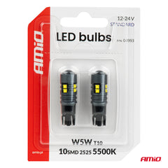T10 LED-pære med 10 SMD 2525-LED-er