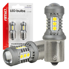 LED-pære BA15S/P21W med hvitt lys