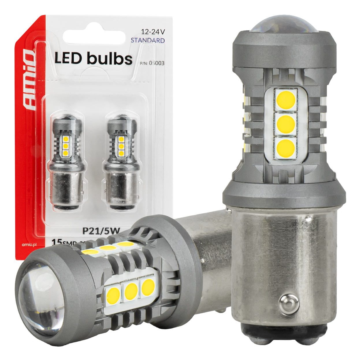 LED-pære BAY15D P21/5W med 15 SMD 3030-LED-er