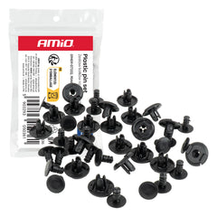 Sett med 20 ekspansjonsklips i plast, 10 mm lange og 6,5 mm i diameter